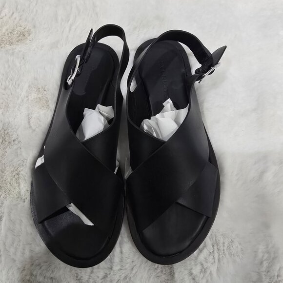 Everlane Women's City Crossover Sandal Black Leather Sizes NEW Classic - Picture 9 of 12